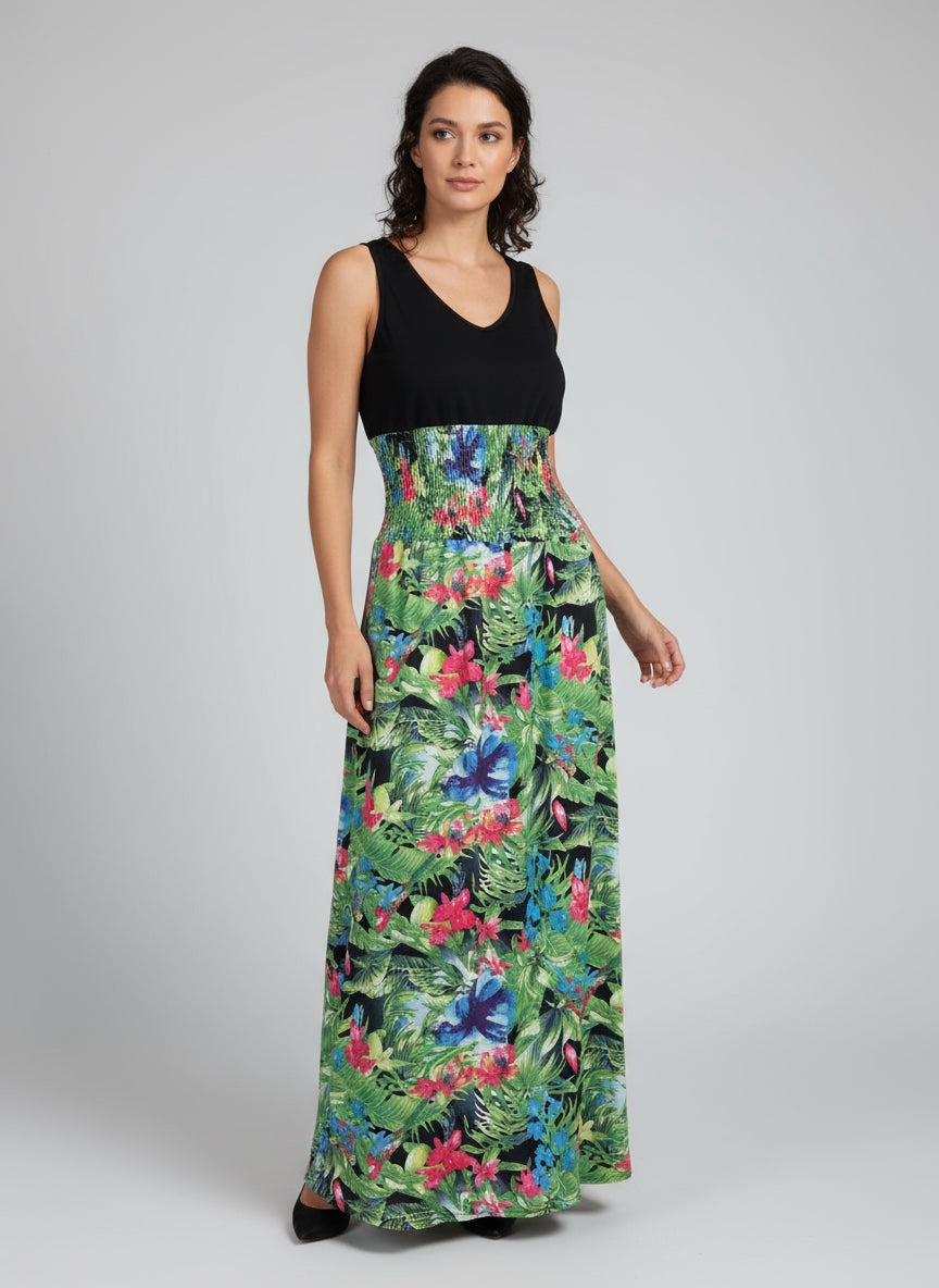 Blumen Maxi Kleid